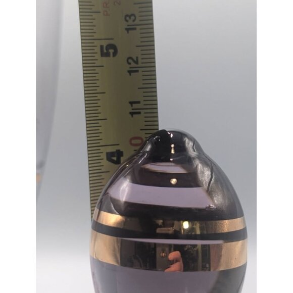 Vintage MCM Rose Etched Glass Decanter w/ 6 glasses - all with Gold Trim - Picture 8 of 10